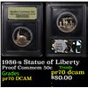 Image 1 : Proof 1986-s Statue of Liberty Modern Commem Half Dollar 50c Graded GEM++ Proof Deep Cameo By USCG