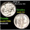 Image 1 : 1941-p Mercury Dime 10c Grades GEM+ FSB