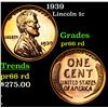 Image 1 : Proof 1939 Lincoln Cent 1c Grades Gem+ Proof Red