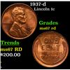 Image 1 : 1937-d Lincoln Cent 1c Grades GEM++ Unc RD