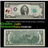 Image 1 : 1976 $2 Federal Reserve Note 1st Day of Issue, with Stamp Grades Gem CU
