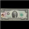 Image 2 : 1976 $2 Federal Reserve Note 1st Day of Issue, with Stamp Grades Gem CU