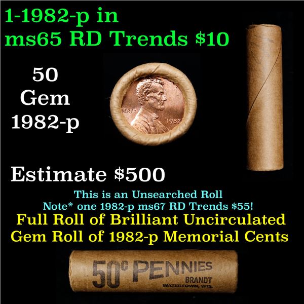 Shotgun Lincoln 1c roll, 1982-p 50 pcs Brandt Wrapper