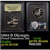 Image 1 : Proof 1992-S Olympic Modern Commem Half Dollar 50c Graded GEM++ Proof Deep Cameo By USCG
