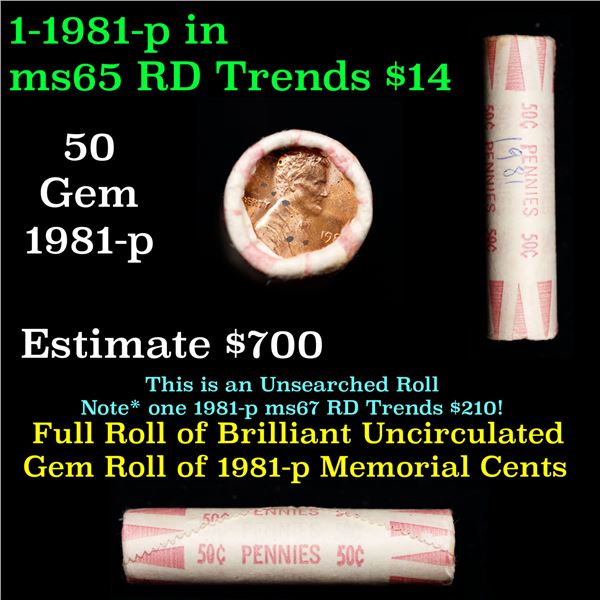 Shotgun Lincoln 1c roll, 1981-p 50 pcs Wrapper