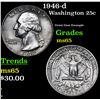 Image 1 : 1946-d Washington Quarter 25c Grades GEM Unc