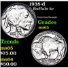 Image 1 : 1938-d Buffalo Nickel 5c Grades GEM Unc