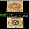 Image 1 : 1862 US Fractional Currency 5c First Issue Fr-1230 Thomas Jefferson Straight Edges, With Monogram Gr