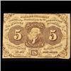 Image 2 : 1862 US Fractional Currency 5c First Issue Fr-1230 Thomas Jefferson Straight Edges, With Monogram Gr