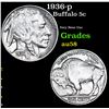 1936-p Buffalo Nickel 5c Grades Choice AU/BU Slider
