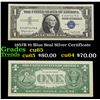 1957B $1 Blue Seal Silver Certificate Grades Gem CU