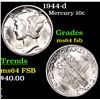 Image 1 : 1944-d Mercury Dime 10c Grades Choice Unc FSB