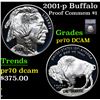Image 1 : Proof 2001-p Buffalo Modern Commem Dollar $1 Graded pr70 DCAM By SEGS