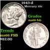 Image 1 : 1943-d Mercury Dime 10c Grades GEM+ FSB