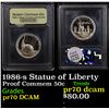 Image 1 : Proof 1986-s Statue of Liberty Modern Commem Half Dollar 50c Graded GEM++ Proof Deep Cameo By USCG