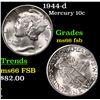 Image 1 : 1944-d Mercury Dime 10c Grades GEM+ FSB