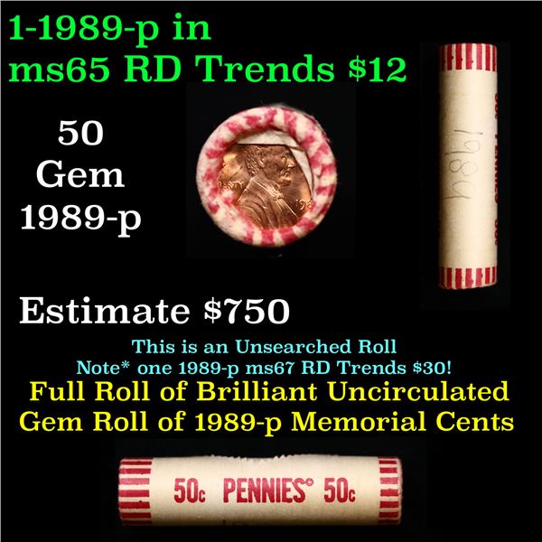 Shotgun Lincoln 1c roll, 1989-p 50 pcs Brandt Wrapper.