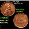1917-p Lincoln Cent 1c Grades Select Unc RD