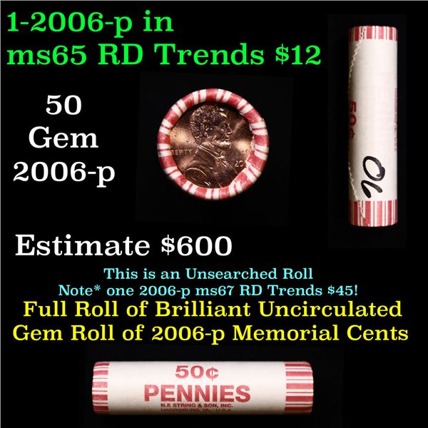 Shotgun Lincoln 1c roll, 2006-p 50 pcs Brandt Wrapper.