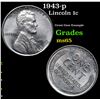 Image 1 : 1943-p Lincoln Cent 1c Grades GEM Unc