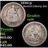 1856-p Seated Liberty Quarter 25c Grades vg+