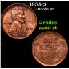 1953-p Lincoln Cent 1c Grades Gem+ Unc RB