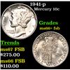 1941-p Mercury Dime 10c Grades GEM++ FSB