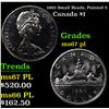 1965 Small Beads, Pointed 5 Canada Dollar $1 Grades GEM++ PL