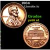 Proof 1964 Lincoln Cent 1c Grades Gem++ Proof Red