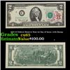 1976 $2 Federal Reserve Note 1st Day of Issue, with Stamp Grades Gem CU
