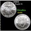 2002 Silver Eagle Dollar $1 Grades ms69