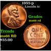 Image 1 : 1955-p Lincoln Cent 1c Grades GEM+ Unc RD