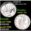 Image 1 : 1942-d Mercury Dime 10c Grades GEM++ FSB