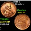 Image 1 : 1938-s Lincoln Cent 1c Grades GEM++ Unc RD