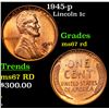 Image 1 : 1945-p Lincoln Cent 1c Grades GEM++ Unc RD