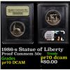 Image 1 : Proof 1986-s Statue of Liberty Modern Commem Half Dollar 50c Graded GEM++ Proof Deep Cameo By USCG