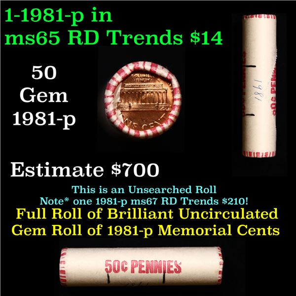 Shotgun Lincoln 1c roll, 1981-p 50 pcs Brandt Wrapper.
