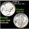 Image 1 : 1940-p Mercury Dime 10c Grades GEM++ FSB