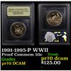 Image 1 : Proof 1991-1995-P WWII Modern Commem Half Dollar 50c Graded GEM++ Proof Deep Cameo By USCG