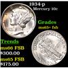 Image 1 : 1934-p Mercury Dime 10c Grades GEM+ FSB