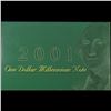 Image 2 : 1999 $1 Federal Reserve Note, BEP Uncirculated Folio Issue "Millennium Note" (San Francisco, CA) Gra