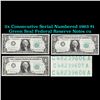 Image 1 : 3x Consecutive Serial Numbered 1963 $1 Green Seal Federal Reserve Notes Grades cu