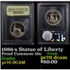 Image 1 : Proof 1986-s Statue of Liberty Modern Commem Half Dollar 50c Graded GEM++ Proof Deep Cameo By USCG