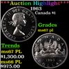 ***Auction Highlight*** 1963 Canada Dollar $1 Graded ms67 pl By SEGS (fc)