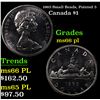 Image 1 : 1965 Small Beads, Pointed 5 Canada Dollar $1 Grades GEM+ UNC PL