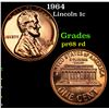 Proof 1964 Lincoln Cent 1c Grades Gem++ Proof Red
