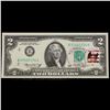 Image 2 : 1976 $2 Federal Reserve Note 1st Day of Issue, with Stamp Grades Gem CU