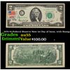Image 1 : 1976 $2 Federal Reserve Note 1st Day of Issue, with Stamp Grades Choice AU