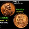 Image 1 : 1939-p Lincoln Cent 1c Grades GEM++ Unc RD