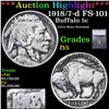 ***Auction Highlight*** 1918/7-d Buffalo Nickel FS-101 5c Graded f15 By SEGS (fc)
